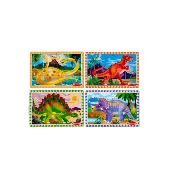 Melissa & Doug Wooden Jigsaw Puzzles in a Box Dinosaurs