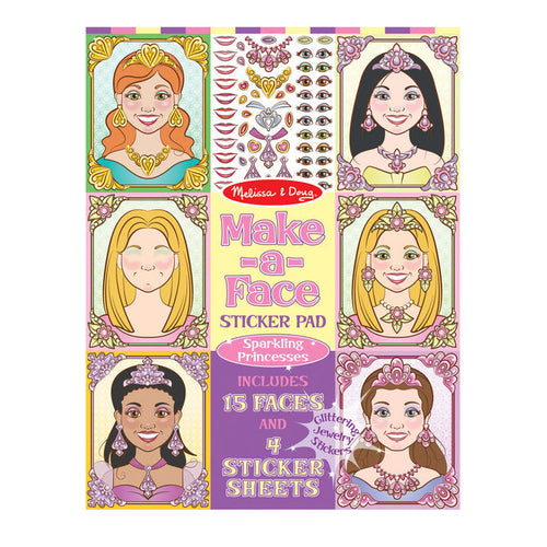 Melissa & Doug Make-a-Face Sticker Pad - Sparkling Princesses