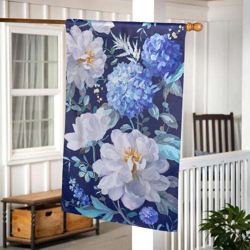 Evergreen Spring Morning Blooms Suede House Flag