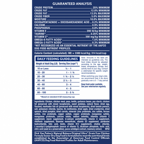 Natural Balance Original Ultra Grain Free Senior Recipe with Chicken Dry Dog Food