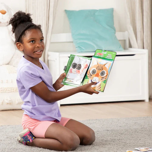 Melissa & Doug Make-a-Face – Pets Reusable Sticker Pad – On the Go Travel Activity