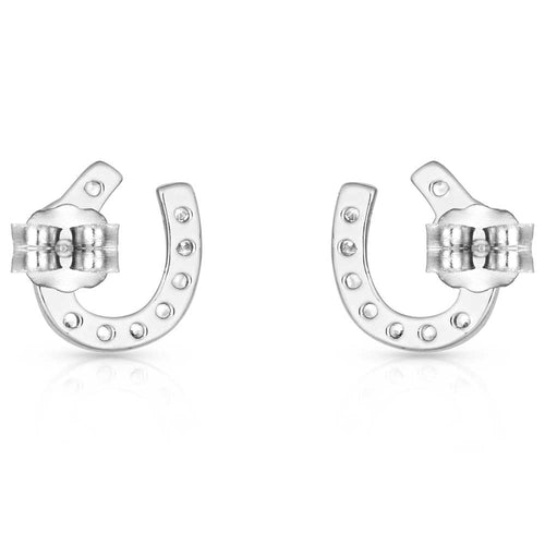 Montana Silversmiths Women's Lightfoot Horseshoe Earrings Silver