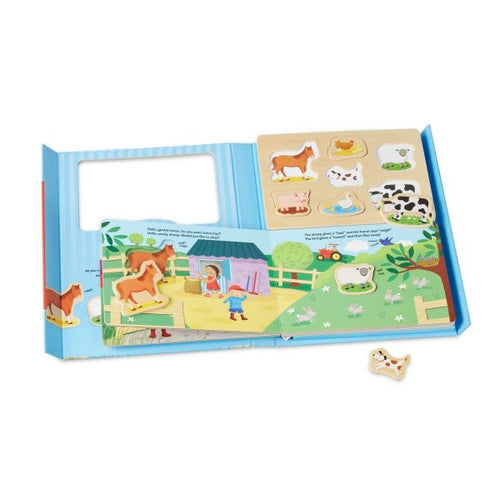 Melissa & Doug Book & Puzzle Play Set : On the Farm
