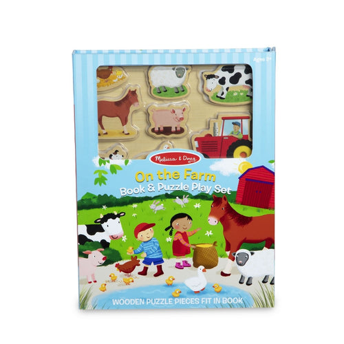 Melissa & Doug Book & Puzzle Play Set : On the Farm