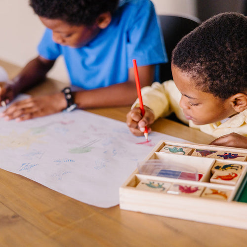 Melissa & Doug Wooden Stamp Set - Dinosaurs