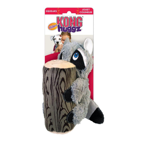 KONG Huggz Hiderz Raccoon Plush Dog Toy