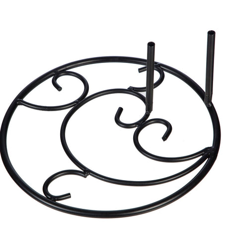 Evergreen Garden Flag Stand Or Statement Stake Black Swirl Metal Base 11.8W x 5.2H x 11.8D