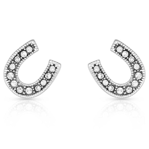 Montana Silversmiths Pink Ice Stuck on Luck Earrings