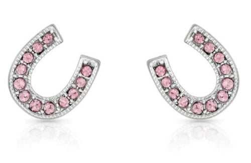 Montana Silversmiths Pink Ice Stuck on Luck Earrings