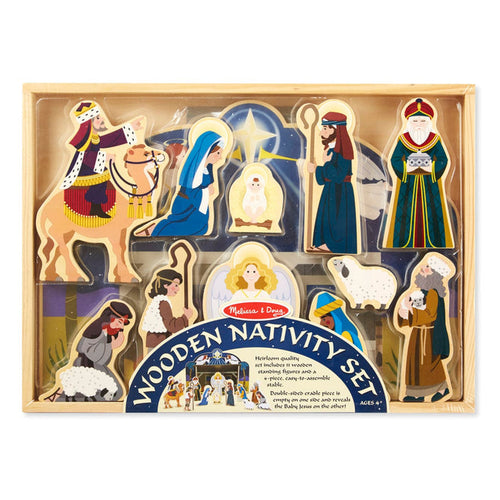 Melissa & Doug Wooden Christmas Nativity Set