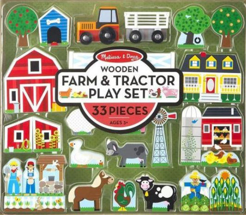 Melissa & Doug Wooden Farm and Tractor Play Set