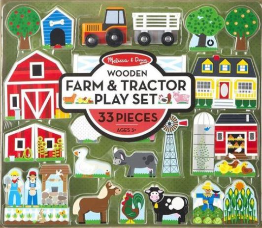Melissa & Doug Wooden Farm and Tractor Play Set