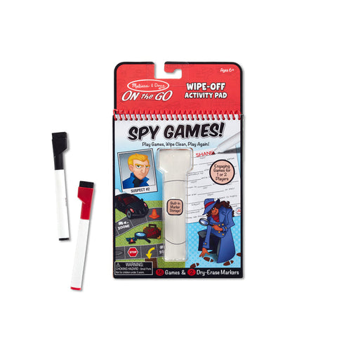 Melissa & Doug Spy Games Wipe-Off Activity Pad – On the Go Travel Activity