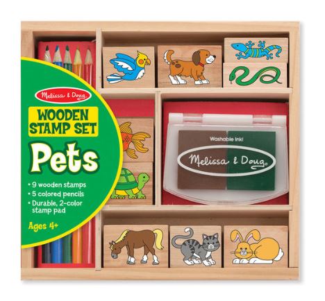 Melissa & Doug Wooden Pets Stamp Set
