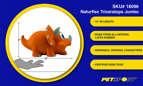 Petsport Naturflex Jumbo Triceratops Dog Toy