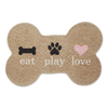 Eat Play Love Bone Shaped Pet Mat Stone