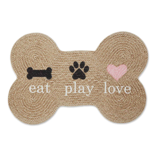 Eat Play Love Bone Shaped Pet Mat Stone