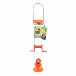 Songbird Tube Feeder, 15-In., Orange