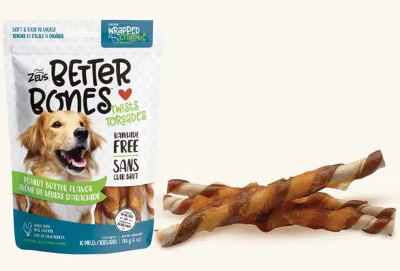 Zeus Better Bones Chicken-Wrapped Twists Dog Treats