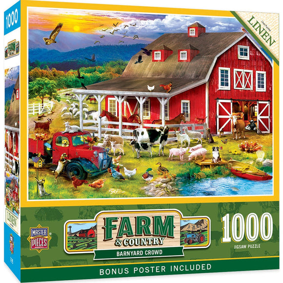 MasterPieces Farm & Country - Barnyard Crowd 1000 Piece Jigsaw Puzzle