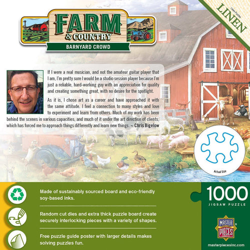 MasterPieces Farm & Country - Barnyard Crowd 1000 Piece Jigsaw Puzzle