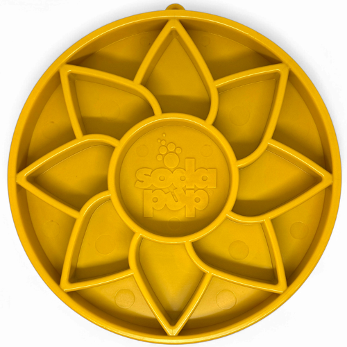 SodaPup Sunflower Design eTray Enrichment Shallow Slow Feeder Dog Bowl