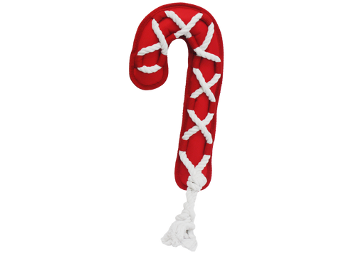MultiPet Cross-Ropes Holiday Candy Cane Dog Toy