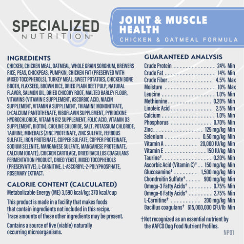 Natural Balance Joint & Muscle Health Chicken & Oatmeal Formula Dry Dog Food