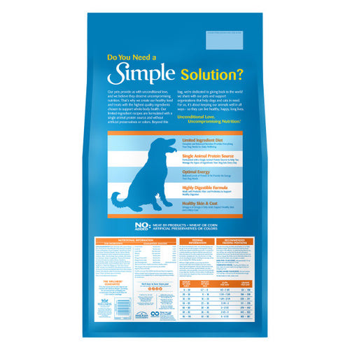 Wellness Simple Natural Limited Ingredient Diet Duck and Oatmeal Recipe Dry Dog Food