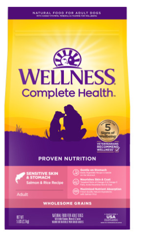 Wellness Complete Health Grain Sensitive Skin & Stomach Salmon & Rice Recipe Dry Dog Food