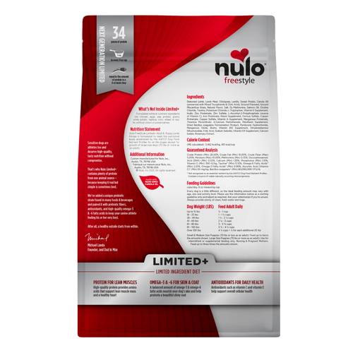 Nulo FreeStyle High-Protein Kibble Limited+ Lamb Recipe Dog Food