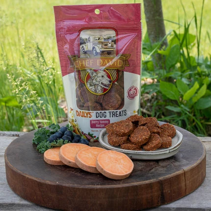 Sam's Yams Chef David Dailys - Berry Yammy Recipe Dog Treats